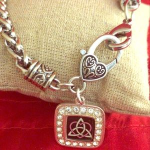 Inspired Brand Silver Bracelet with Square Charm